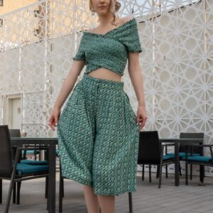 Monloulou Green Culottes Set - Monloulou.ae is a premium women and children clothing brand.